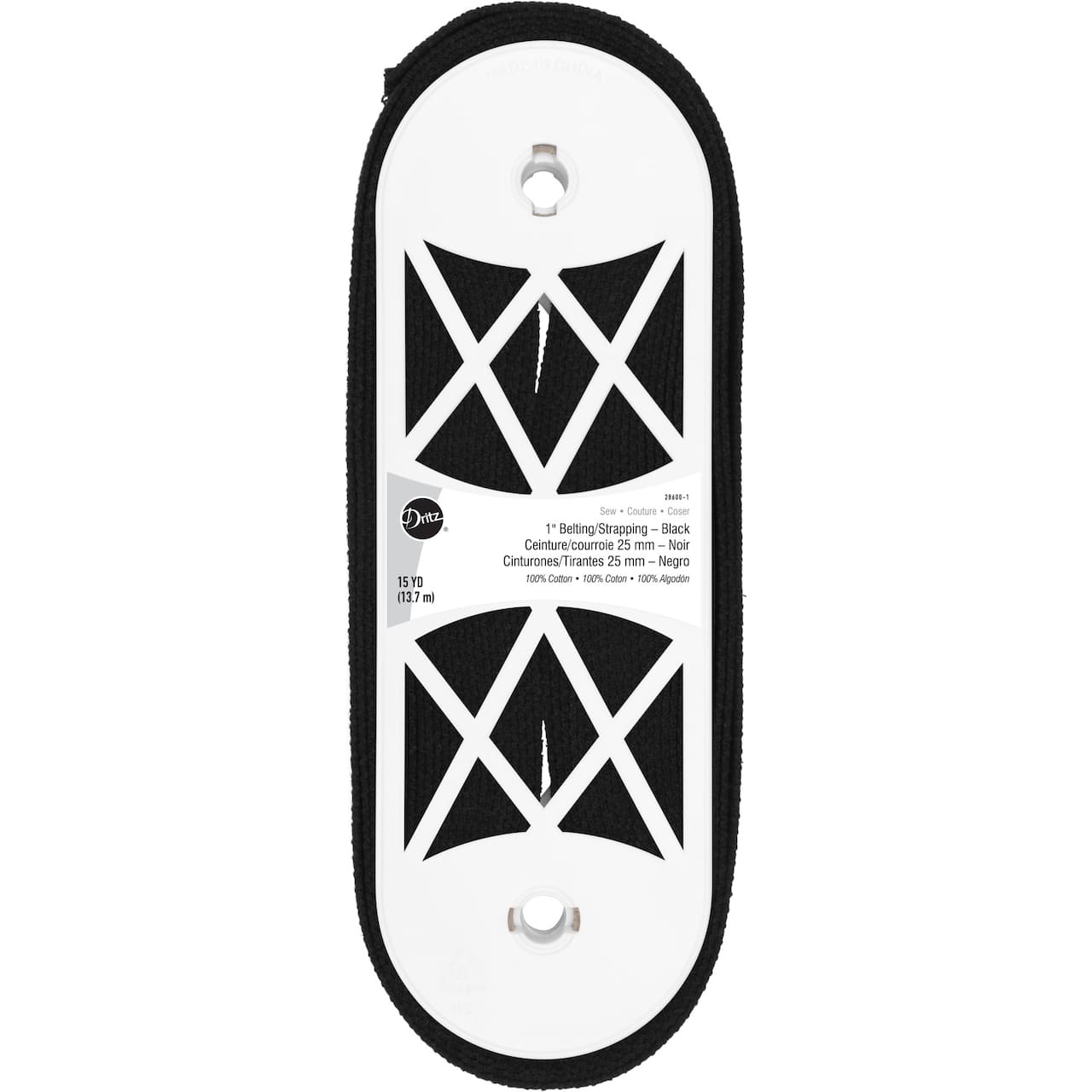 Dritz® Black Cotton Belting for Straps and Handles, 1'' x 15yd.